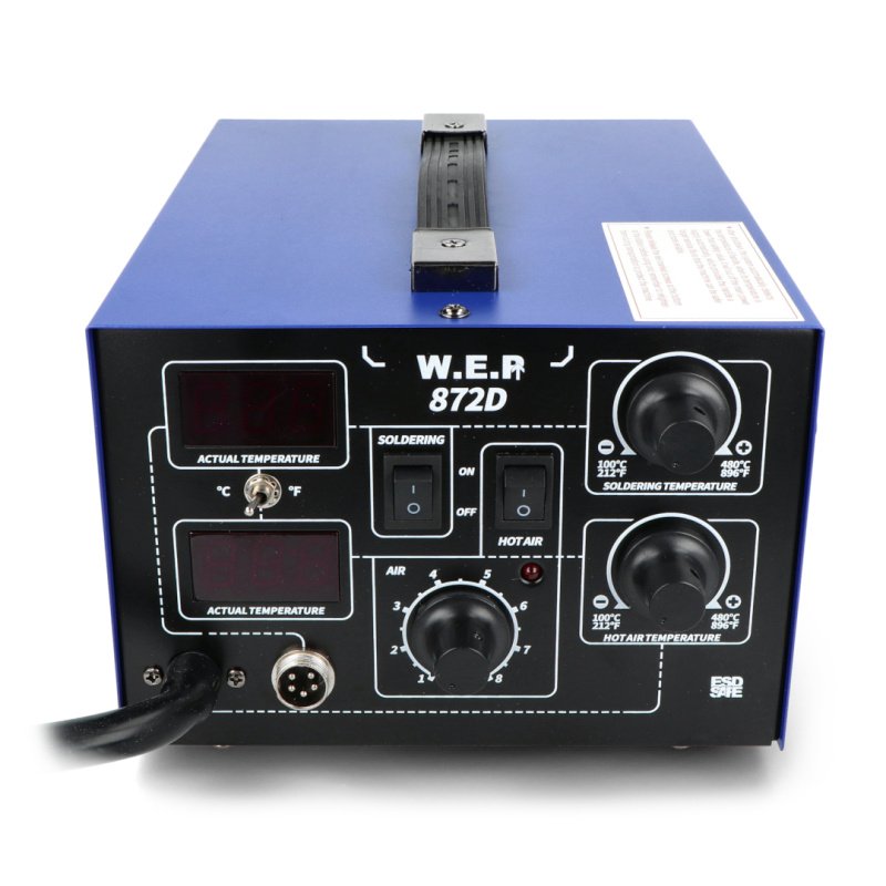2in1 Heißluft-Lötstation und Kompressorstation WEP 872D - 660W