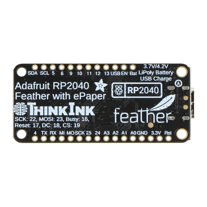 Adafruit RP2040 Feather ThinkInK with 24-pin E-Paper Display -