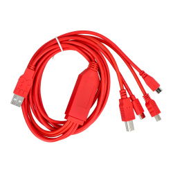 Multifunktionales 4-in-1-Kabel mit USB A - USB B, miniUSB, microUSB...