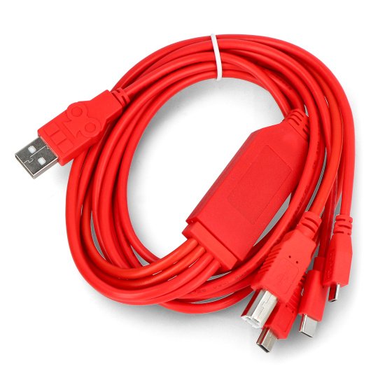 Multifunktionales 4-in-1-Kabel mit USB A - USB B, miniUSB, microUSB, USB  Typ C Stecker - 180cm - rot - SparkFun CAB-21272