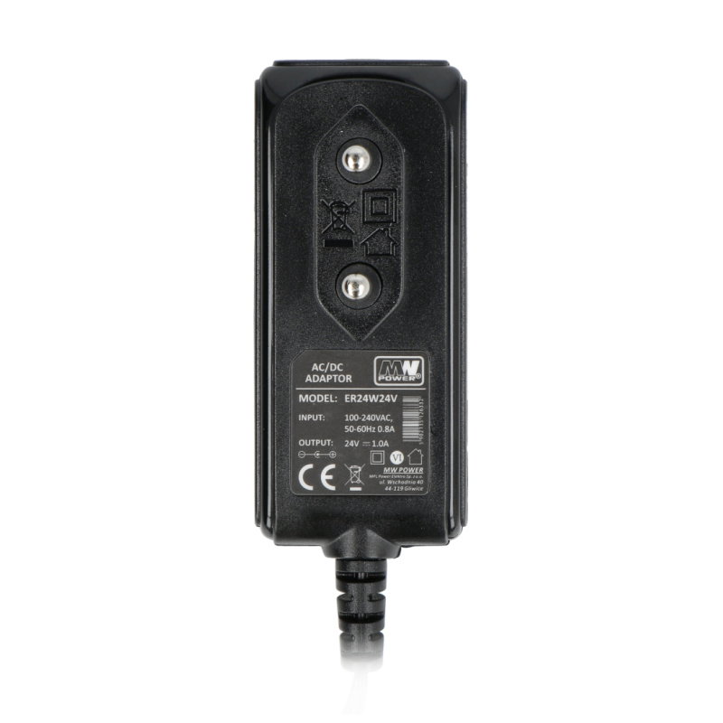 MW Power ER24W24V 24V / 1A Schaltnetzteil - DC 5,5 / 2,5mm