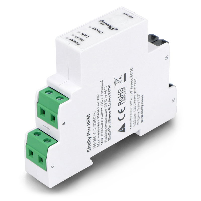 SHELLY PRO 3EM 2-KIERUNKOWY TRÓJFAZOWY LICZNIK ENERGII