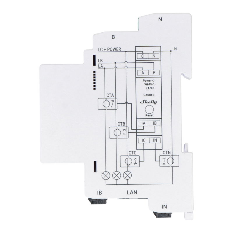 SHELLY PRO 3EM 2-KIERUNKOWY TRÓJFAZOWY LICZNIK ENERGII