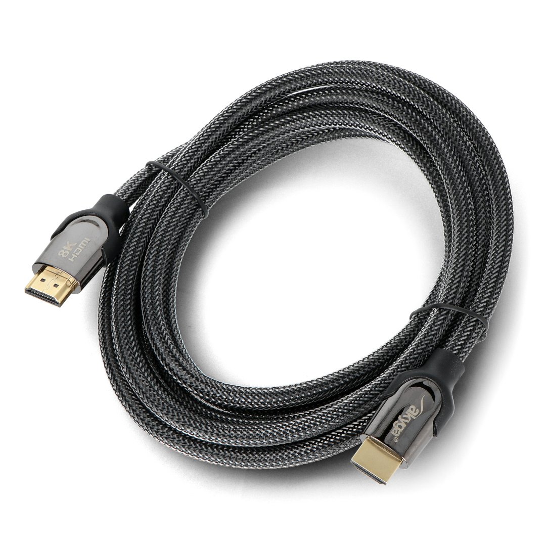 Geschirmtes HDMI-Kabel CU 48Gb/s - 3m - schwarz - Akyga AK-HD-30S