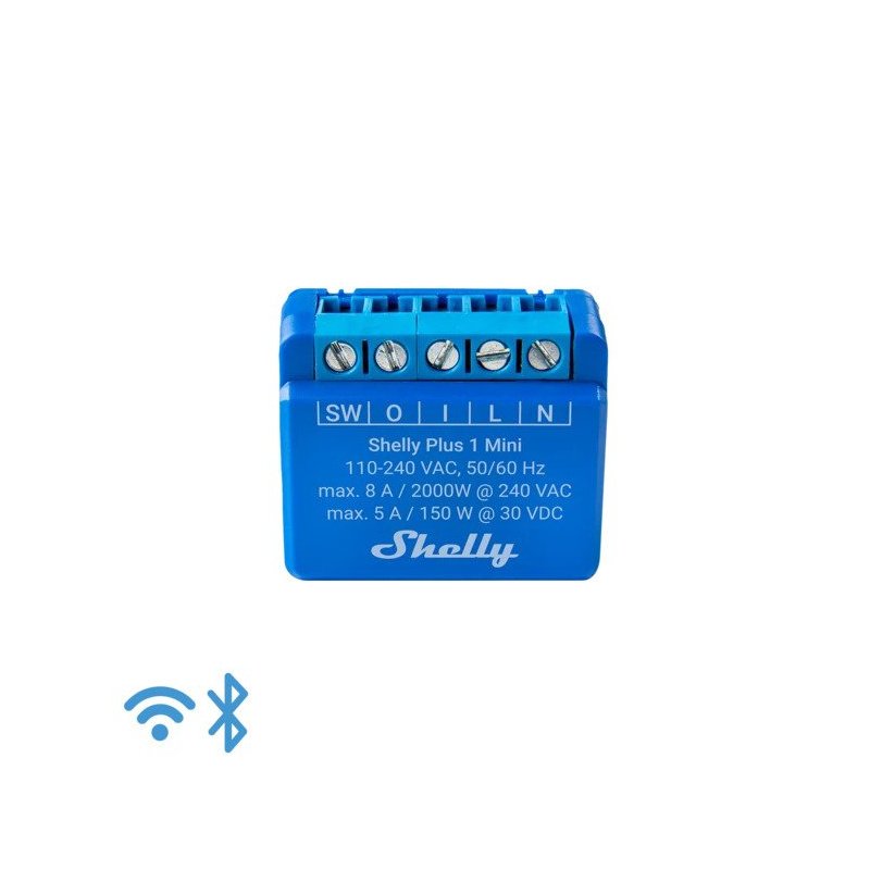 Shelly Plus PM Mini – intelligenter Energieverbrauchsmesser 230 V/16 A  WiFi/Bluetooth – 1 Kanal – Android-/iOS-Anwendung