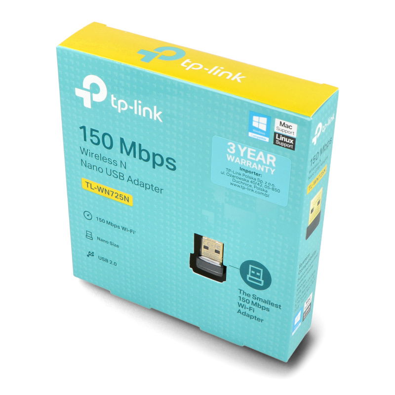 WiFi USB Nano N 150Mbps Adapter TP-Link TL-WN725N - Raspberry Pi