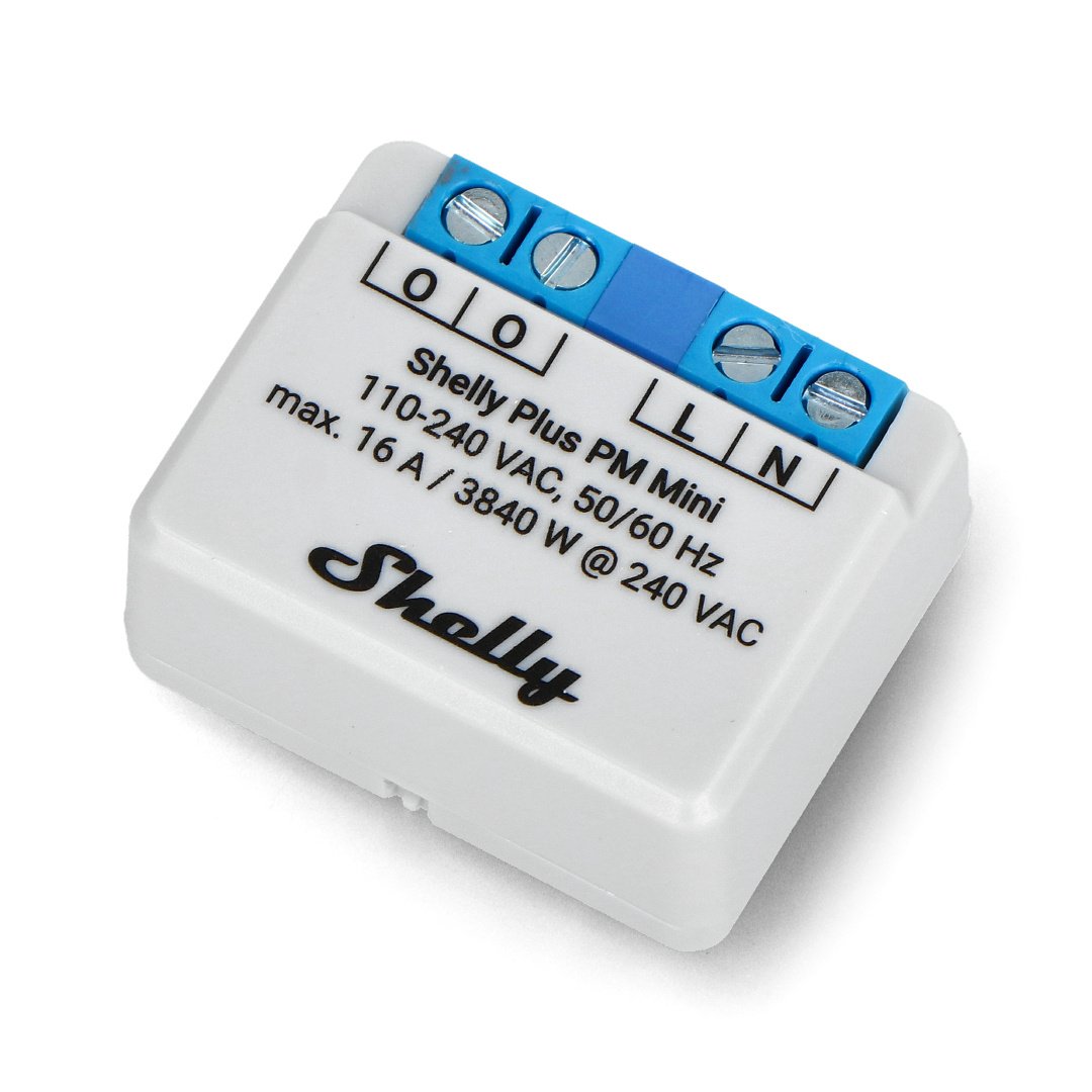Shelly Plus PM Mini – intelligenter Energieverbrauchsmesser 230 V/16 A  WiFi/Bluetooth – 1 Kanal – Android-/iOS-Anwendung