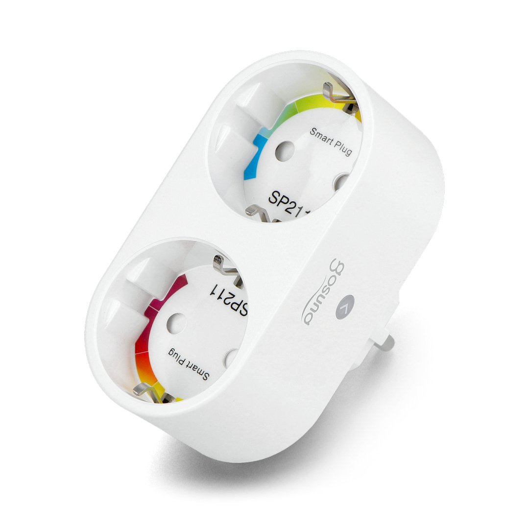 Tuya – Doppelte WiFi-Smart-Steckdose mit Energiemessung – 3500 W – Weiß – Gosund  SP211
