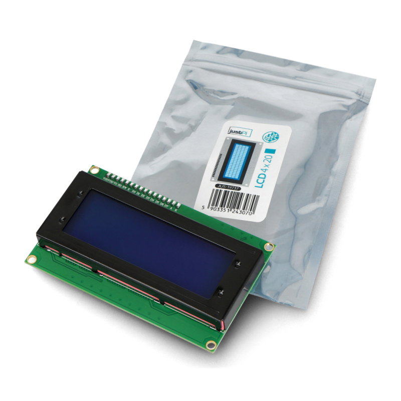 LCD-Display 4x20 Zeichen blau mit Anschlüssen - justPi