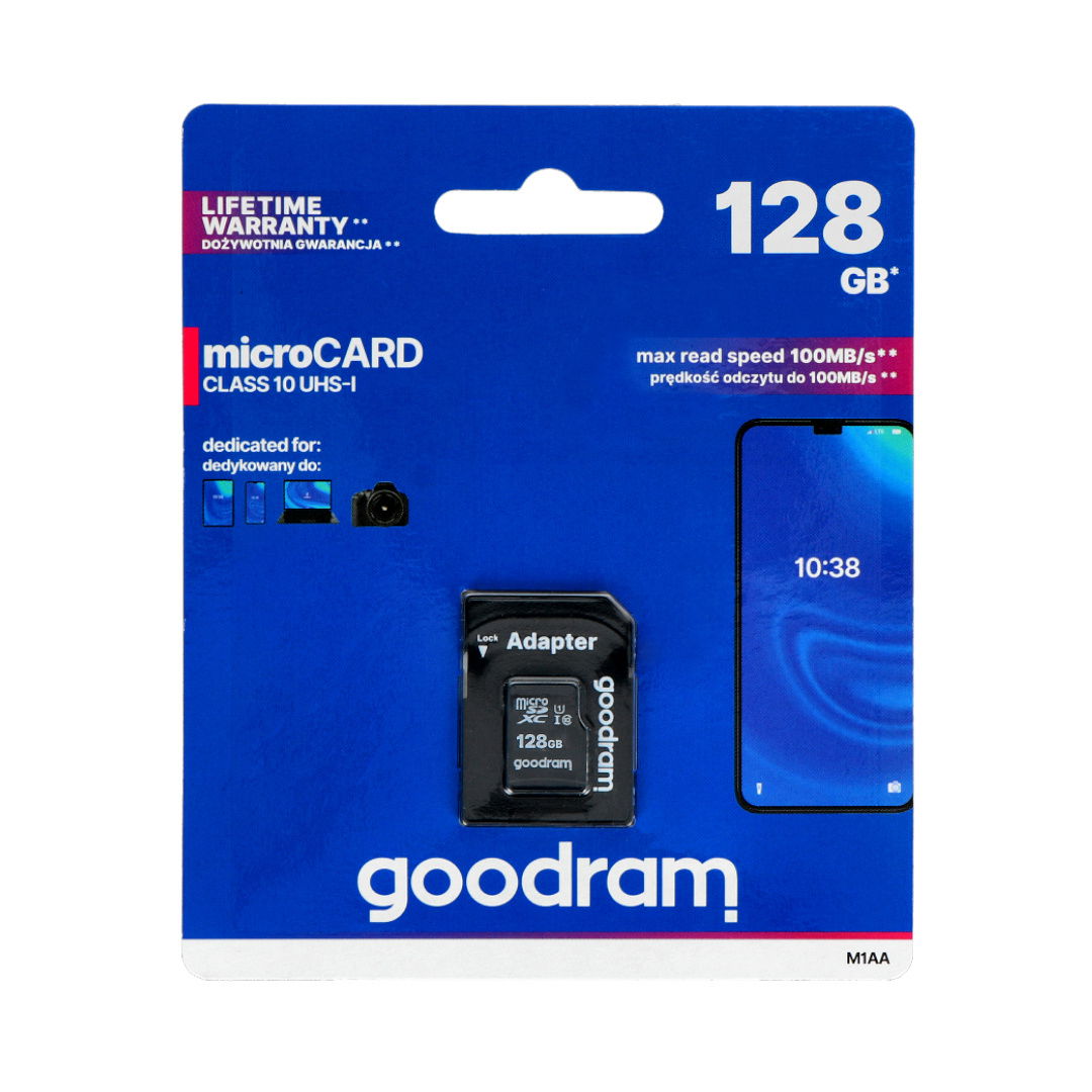 GOODRAM 128GB MICRO CARD cl 10 UHS I + adapter