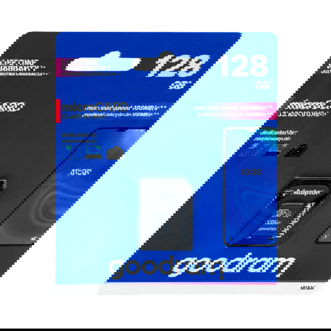 GOODRAM 128GB MICRO CARD cl 10 UHS I + adapter