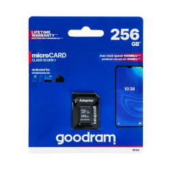 MicroSD Speicherkarte Goodram M1AA 256GB 100MB/s UHS-I Class 10 mit Adapter