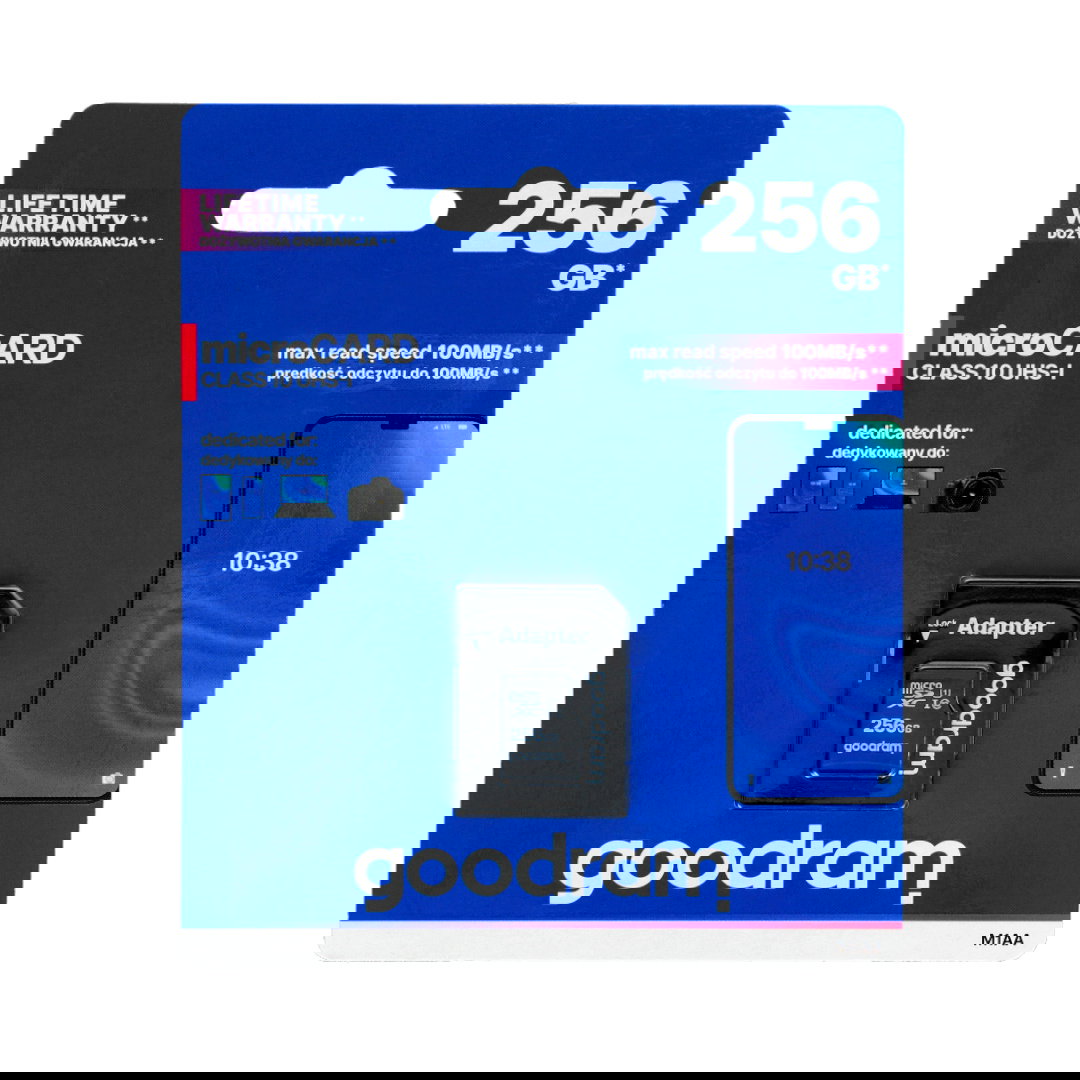 GOODRAM 256GB MICRO CARD cl 10 UHS I + adapter