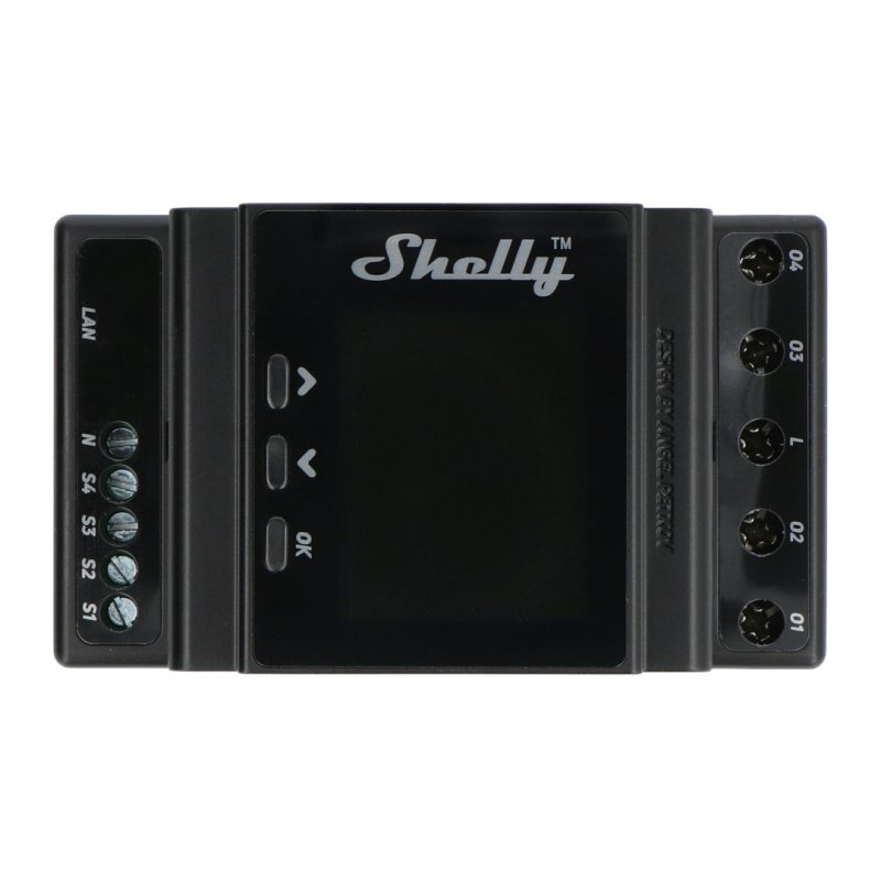 Shelly Pro 4PM - 4-Kanal-WiFi-230-V-Controller mit Display -