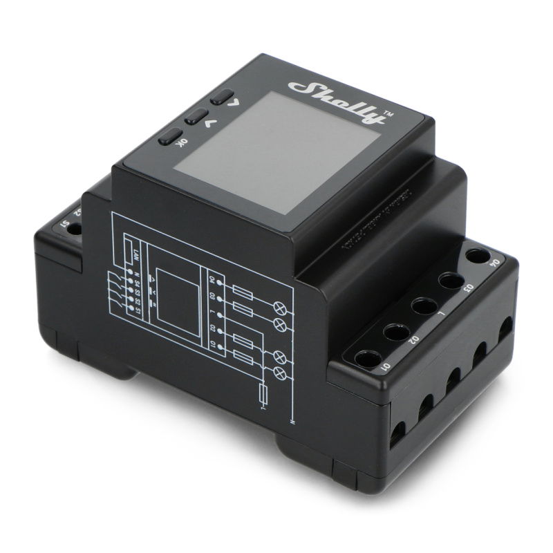 Shelly Pro 4PM - 4-Kanal-WiFi-230-V-Controller mit Display -