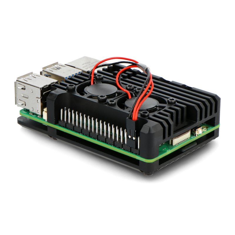 Aluminum case for Raspberry Pi 5 with fan similar to RPI4C034