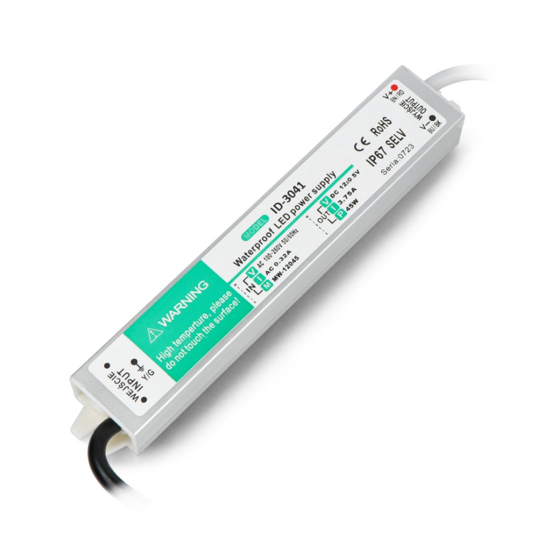 Netzteil für LED-Streifen und LED-Streifen wasserdicht IP-67 -