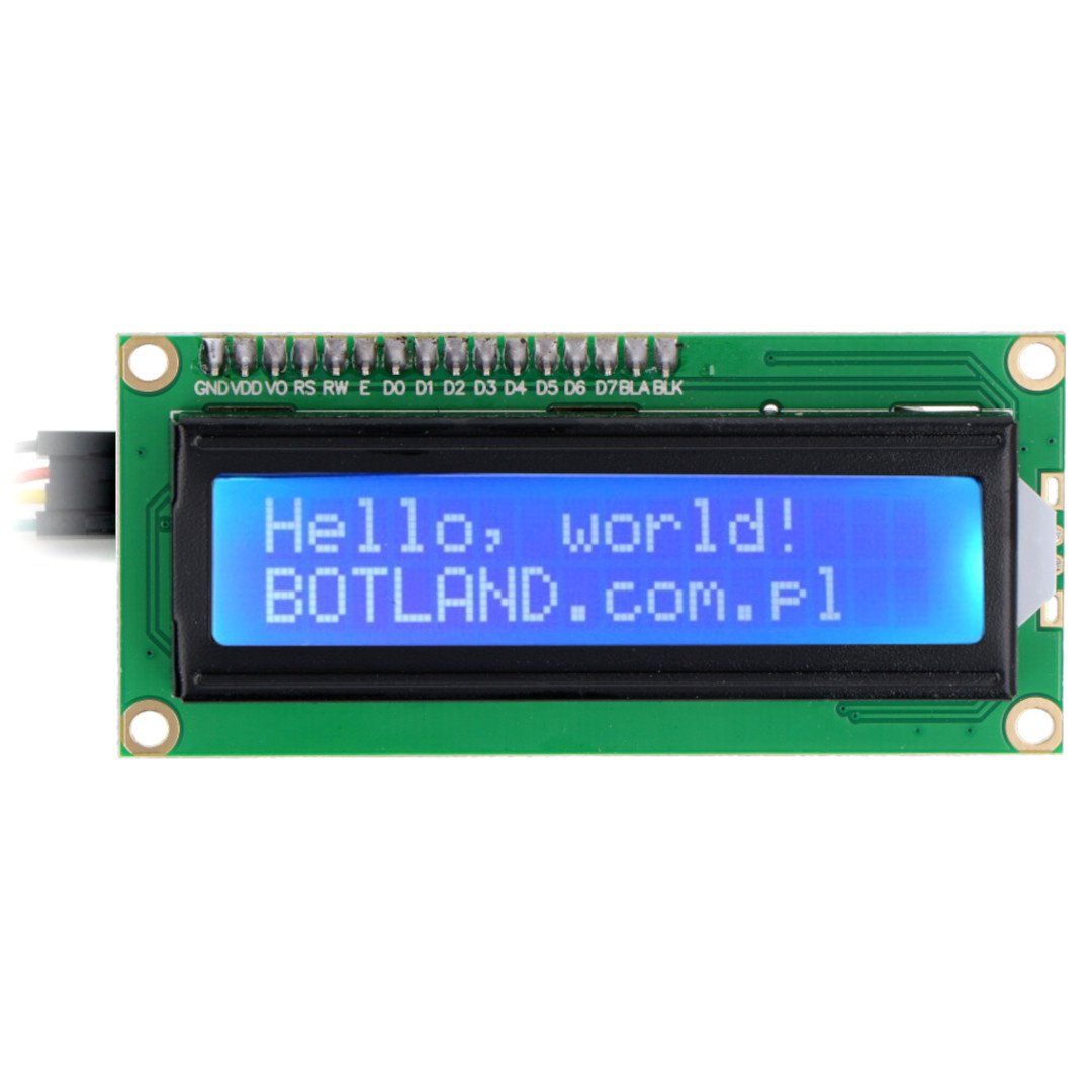 LCD-Display 2x16 Zeichen blau + I2C LCM1602 Konverter Botland -  Robotikgeschäft