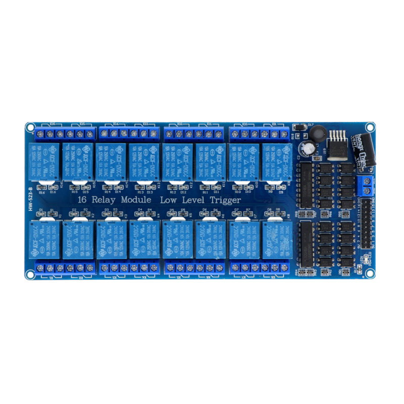 16-Kanal Relaismodul mit Optoisolation - 10A / 250VAC Kontakte