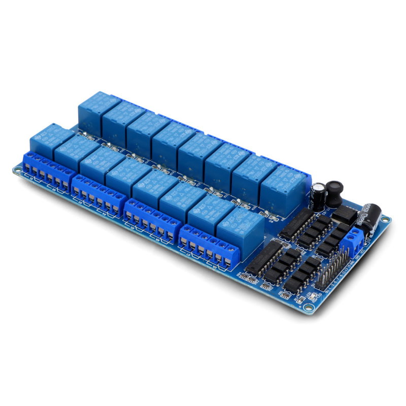 16-Kanal Relaismodul mit Optoisolation - 10A / 250VAC Kontakte