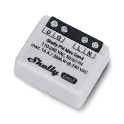 Shelly PM Mini Gen3 - 240V/16A WiFi/Bluetooth Smart Energy Meter - 1 Kanal - Android/iOS App