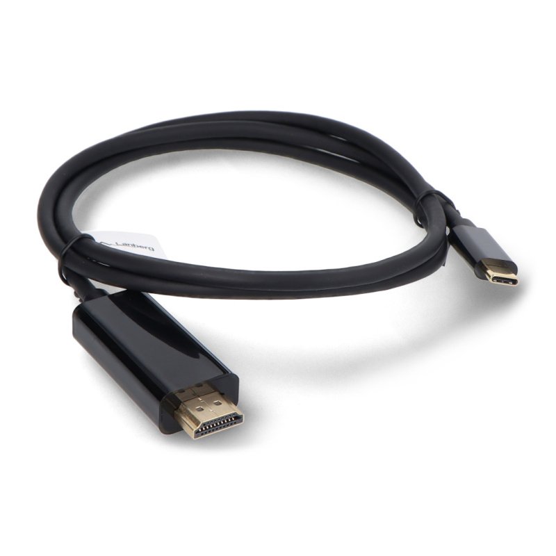 KABEL USB-C(M)-HDMI(M) 1M 4K 60HZ CZARNY LANBERG
