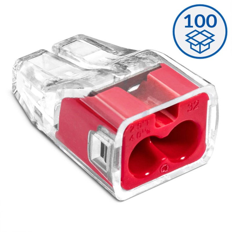Szybkozłączka wtykowa SCP2 transparentny/czerwony (karton - 100