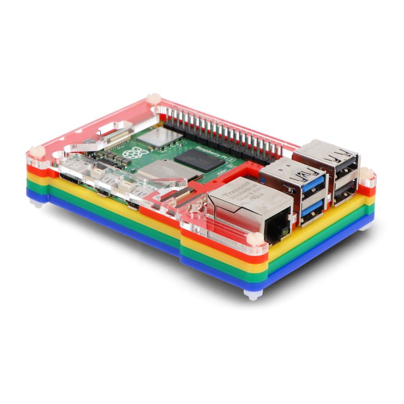 Pibow Coupe 5 (Case for Raspberry Pi 5) – Rainbow