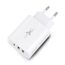 Napájení 2x USB A USB C - 5V-20V/1,5A-3A - bílá - eXtreme TC48CUU