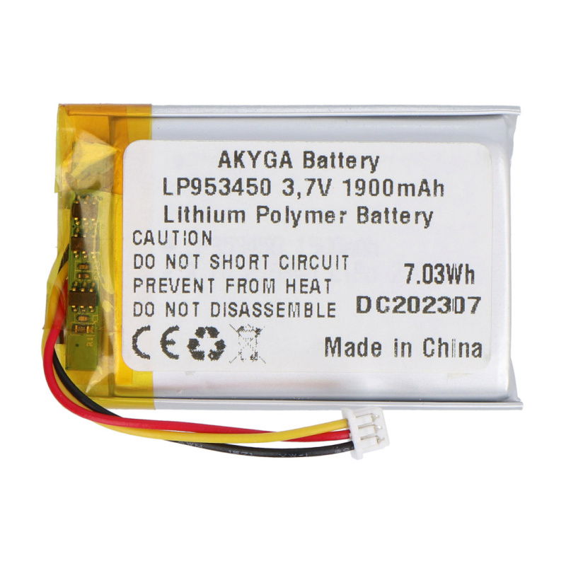 Akumulator Li-Po 3,7V/1900mAh, PCM+NTC, konektor 1,25 Molex, 3