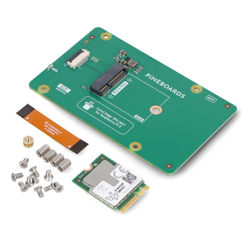 Pineboards Hut AI! - Coral TPU PCIe M.2 E-Key Adapter für