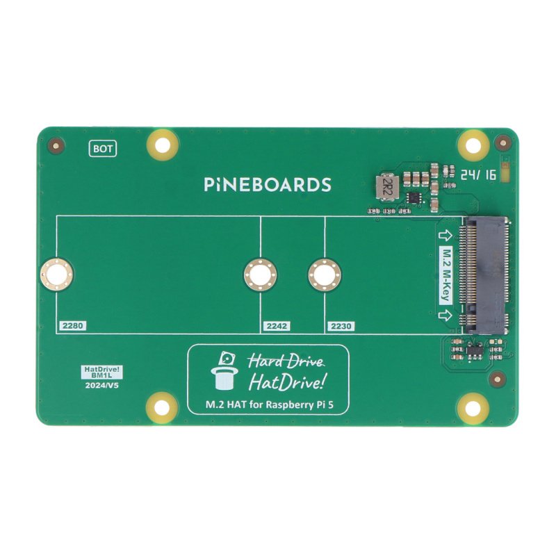 Pineboards HatDrive! Unten - NVMe-Adapter 2230, 2242, 2280 für