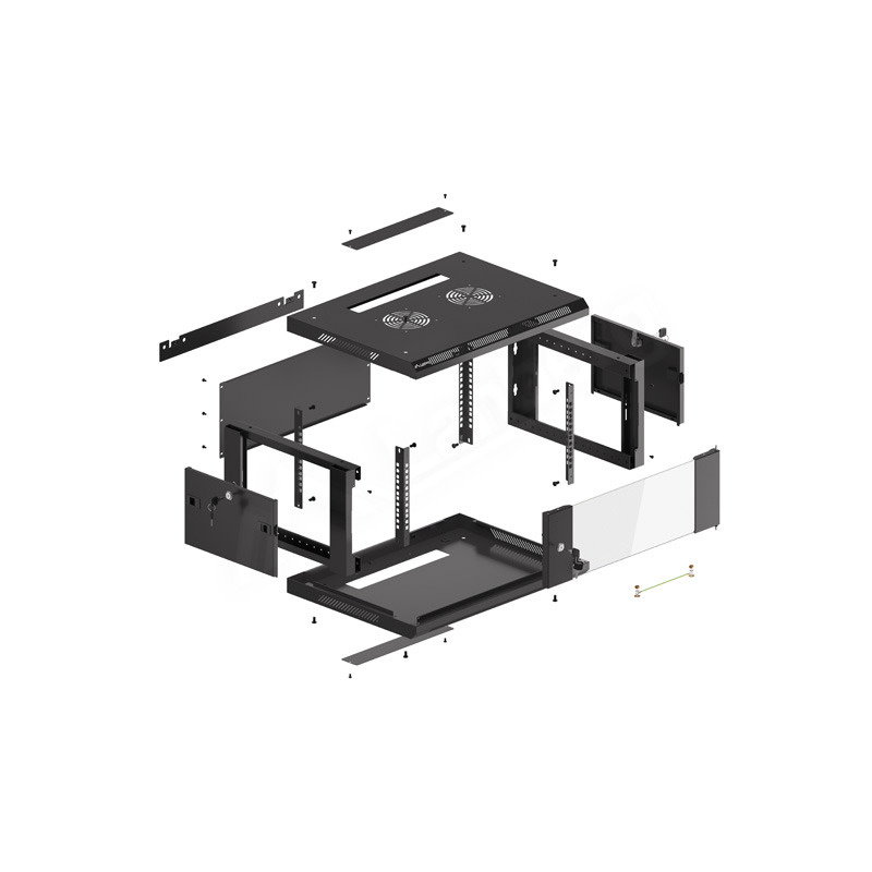 SZAFA INSTALACYJNA RACK WISZĄCA 19" 4U 600X450 CZARNA LANBERG