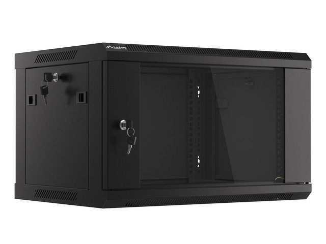 SZAFA INSTALACYJNA RACK WISZĄCA 19" 6U 600X450 CZARNA LANBERG