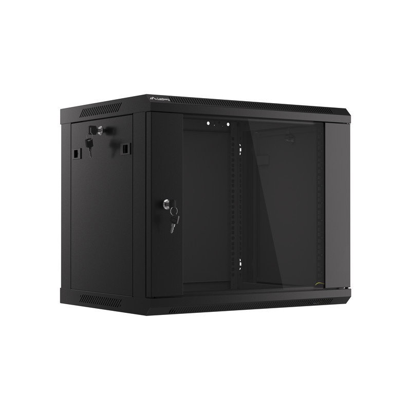 SZAFA INSTALACYJNA RACK WISZĄCA 19" 9U 600X450 CZARNA LANBERG