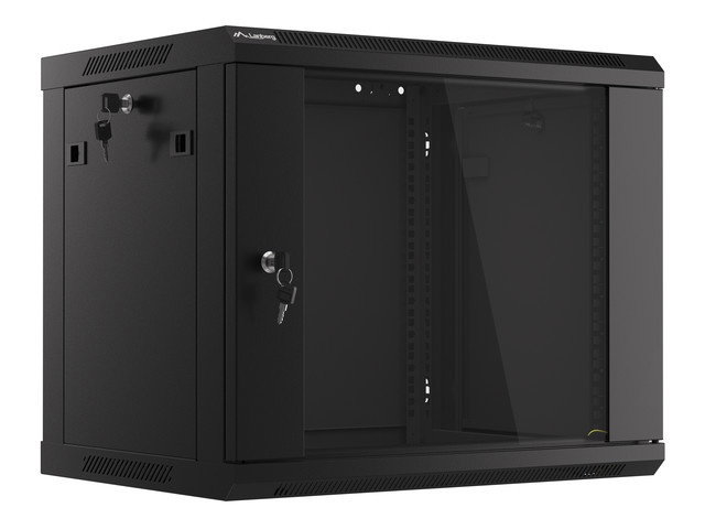 SZAFA INSTALACYJNA RACK WISZĄCA 19" 9U 600X450 CZARNA LANBERG