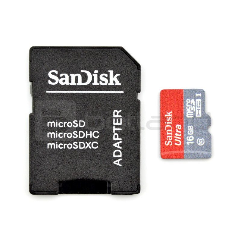 SanDisk Micro SD / SDHC 16GB UHS 1 Class 10 Speicherkarte mit Adapter