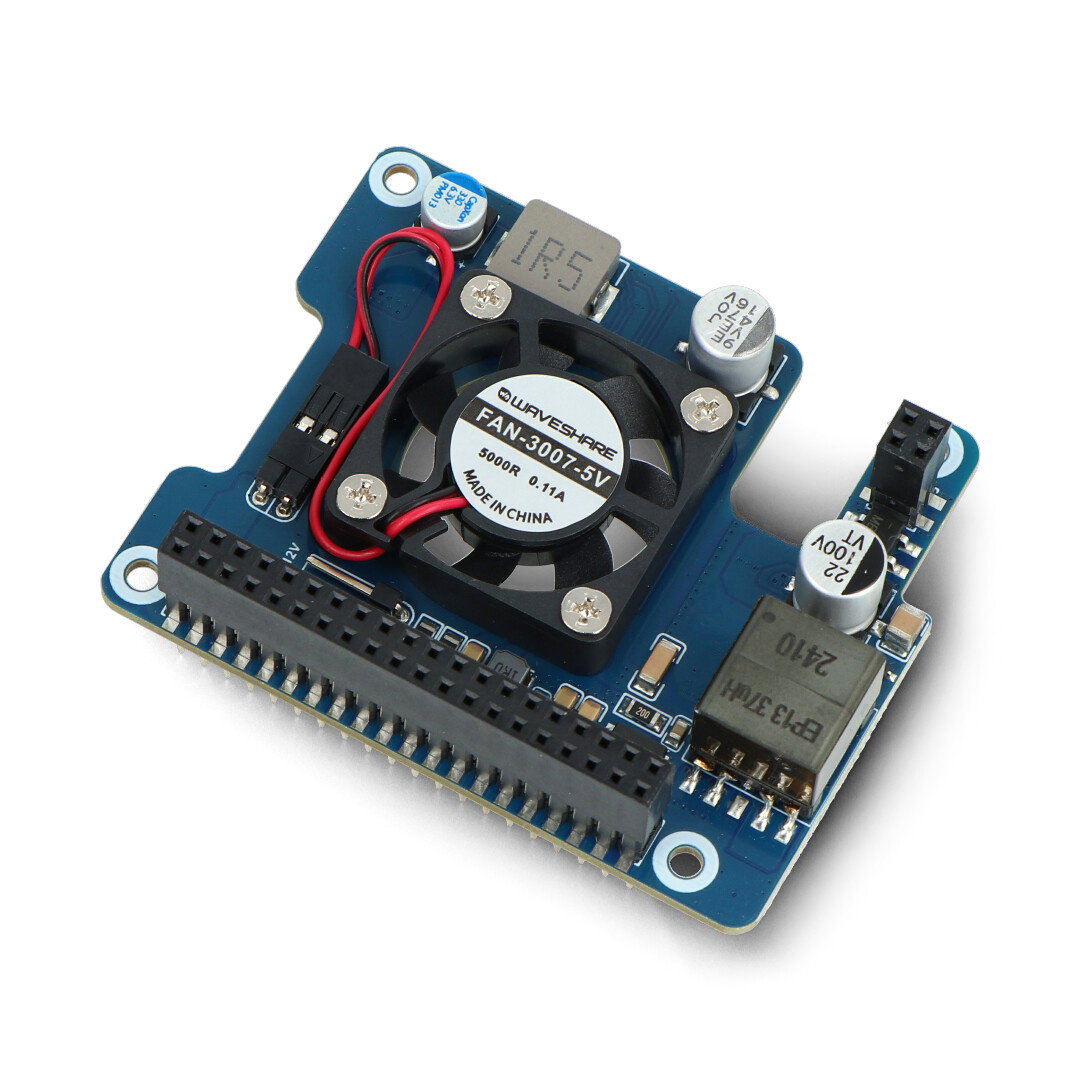 Power Over Ethernet HAT (F) - PoE und 802.3af/at Stromüberlagerung - für Raspberry Pi 5 - Waveshare 26399
