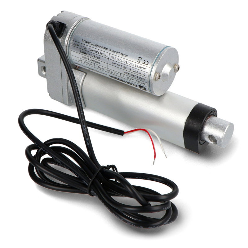 Siłownik elektryczny LAD 500N 15mm/s 12V - wysuw 5cm