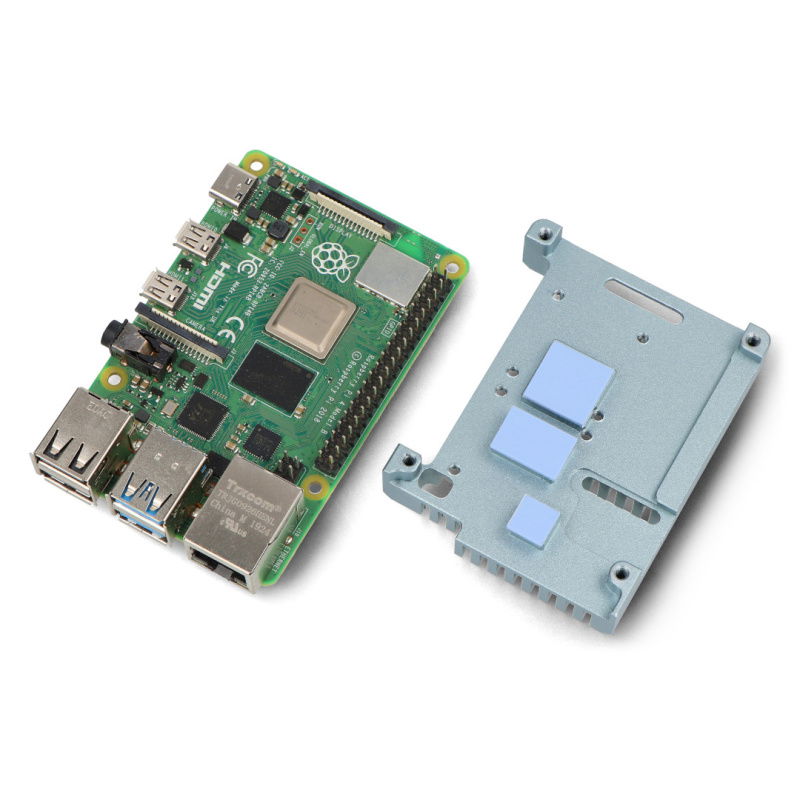 JustPi-Gehäuse für Raspberry Pi 4B - Aluminium mit zwei Lüftern