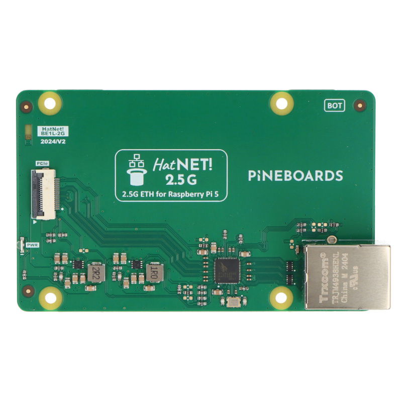 Pineboards HatNET! 2.5G - Ethernet-Überlagerung für Raspberry