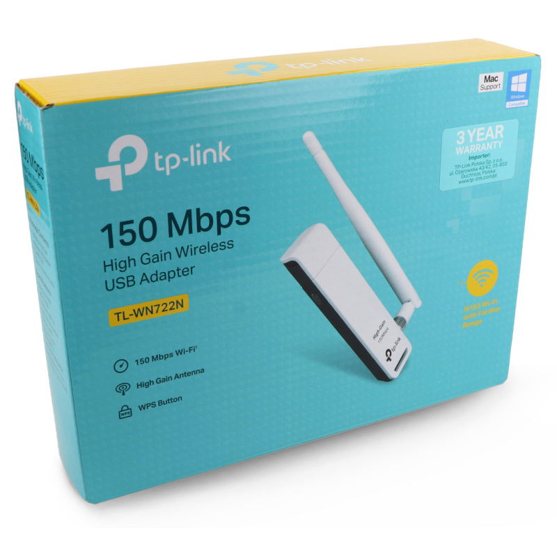 WiFi USB Nano N 150Mbps Adapter TP-Link TL-WN722N mit v3.0