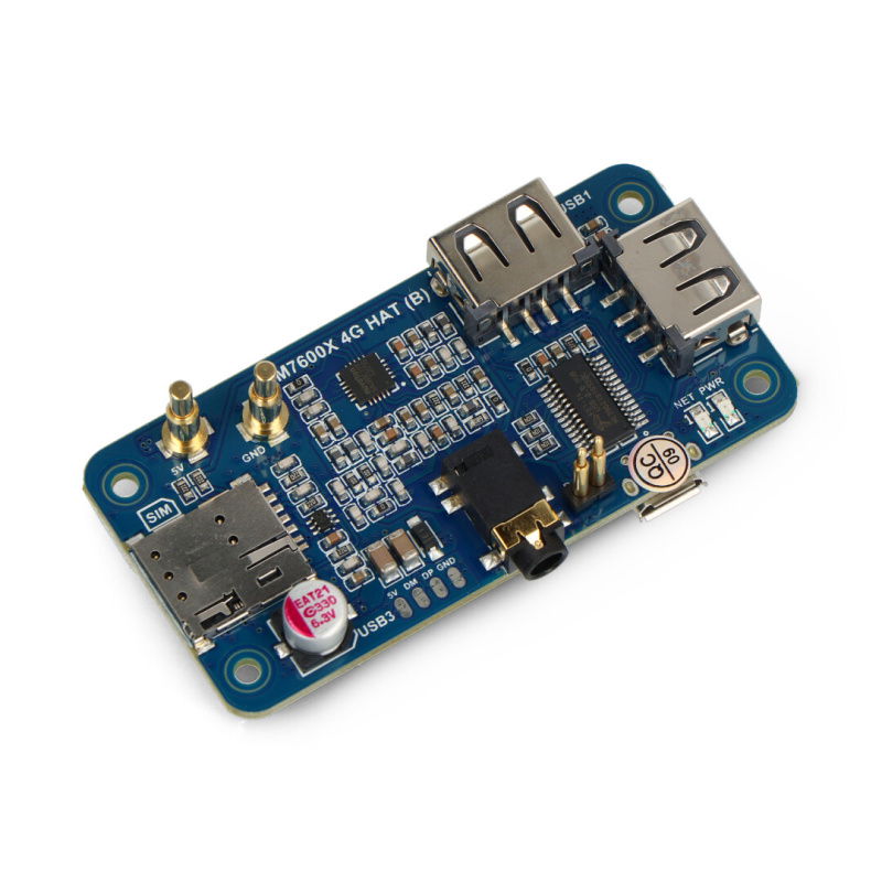 SIM7600G-H 4G HAT (B) für Raspberry Pi, LTE Cat-4 4G / 3G /