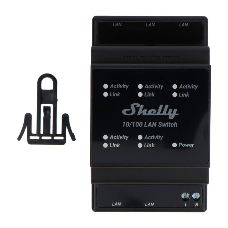 Przełącznik Ethernet z 5 portami RJ45 Shelly LAN Switch