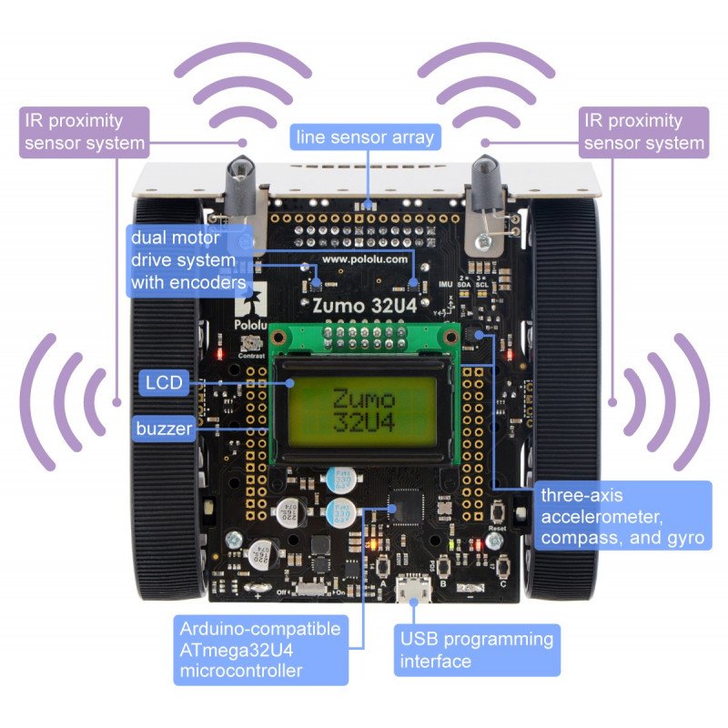 Zumo 32u4 - Minisumo-Roboter - KIT kompatibel mit Arduino