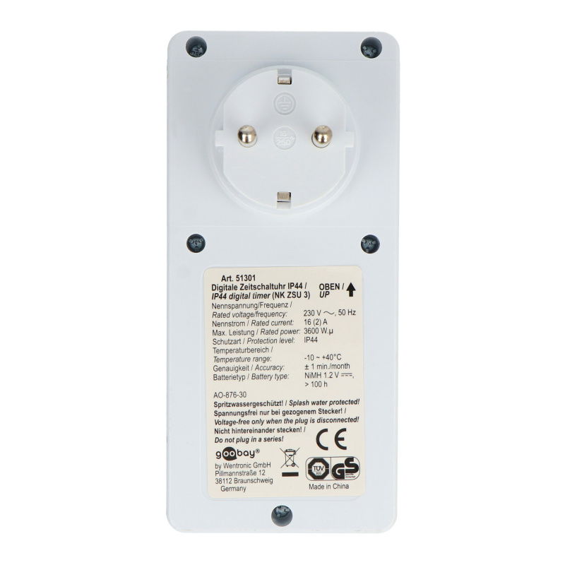 Cyfrowy zegar sterujący IP44 (51301)