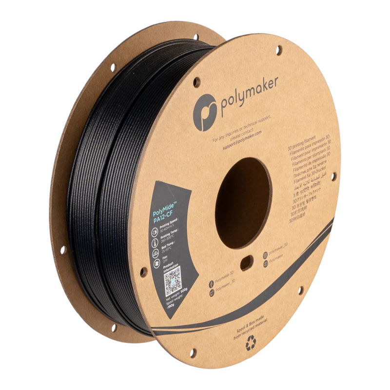 Filament Polymaker PolyMide PA12-CF Black 1,75mm 0,5kg