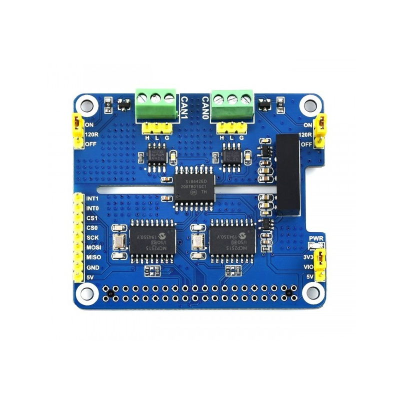 2-Channel Isolated CAN Expansion HAT for Raspberry Pi, Dual