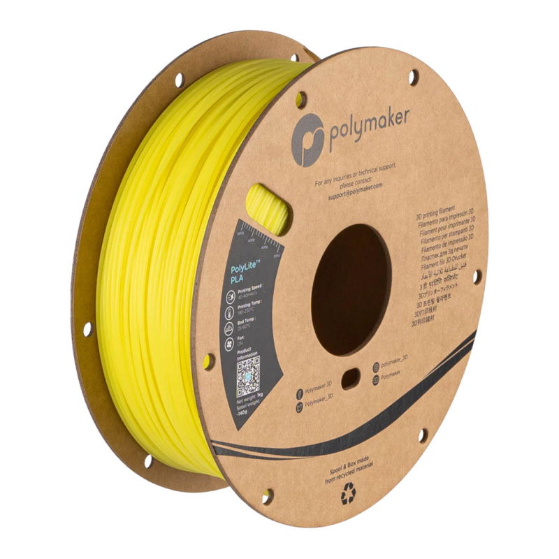 Filament Polymaker PolyLite Luminous PLA Yellow 1,75mm 1kg