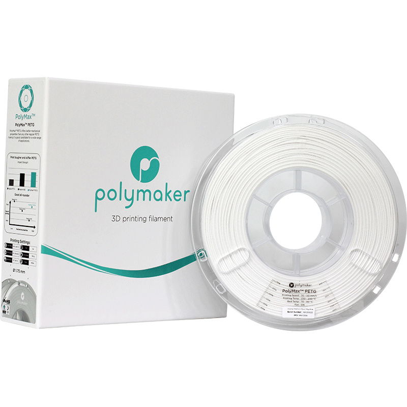 Filament Polymaker PolyMax Tough PETG White 1,75mm 0,75kg